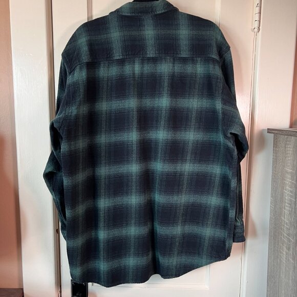 Mens Moose Creek XXL‎ Flannel Button Up Shirt Green/Black Plaid 100% Cott… - Picture 2 of 5